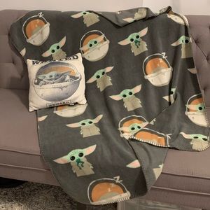 Baby Yoda Blanket, Pillow